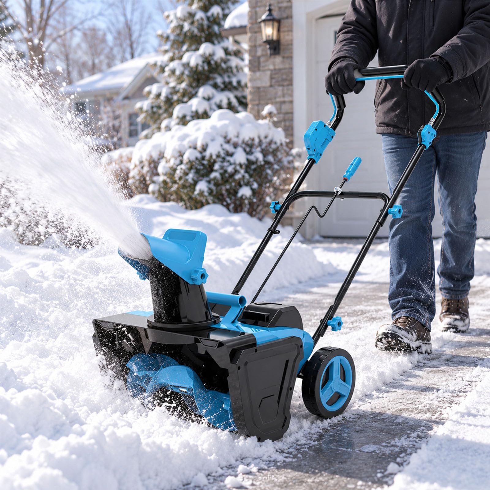 Soffiatore da Neve Elettrico Lancio 6‑8m 2‑Battery