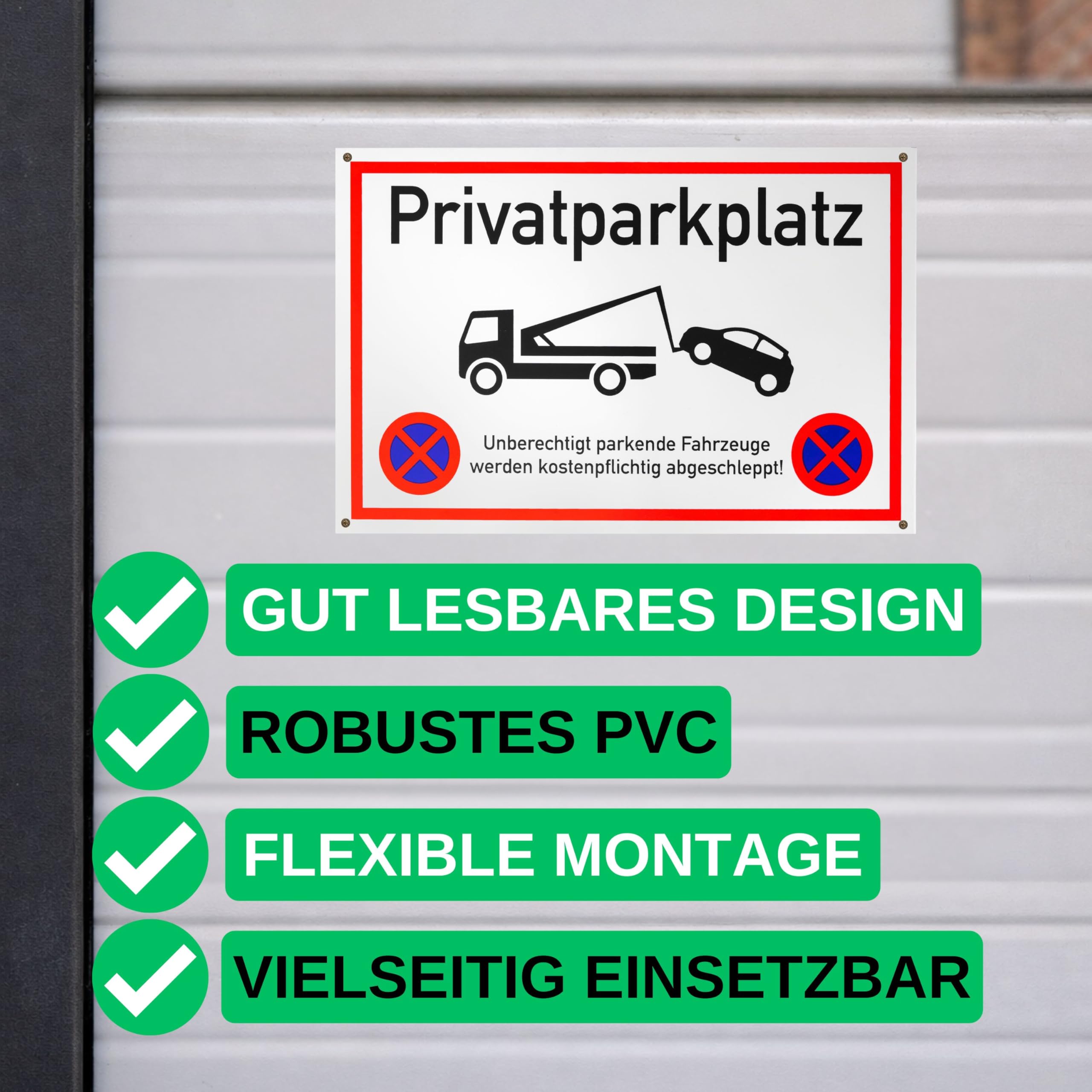 Cartello Parcheggio privato, 1 pz, 30 x 20 cm, spessore 2,7 mm, cartello in PVC con fori, cartello di divieto di sosta per uso interno ed esterno, cartello di parcheggio privato