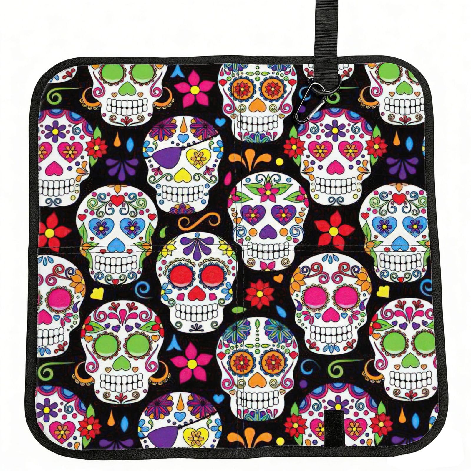 PPHGUT Sugar Skulls Print Foldable Seat Cushion Waterproof Portable Chair Pad Travel Outdoor Picnic Camping
