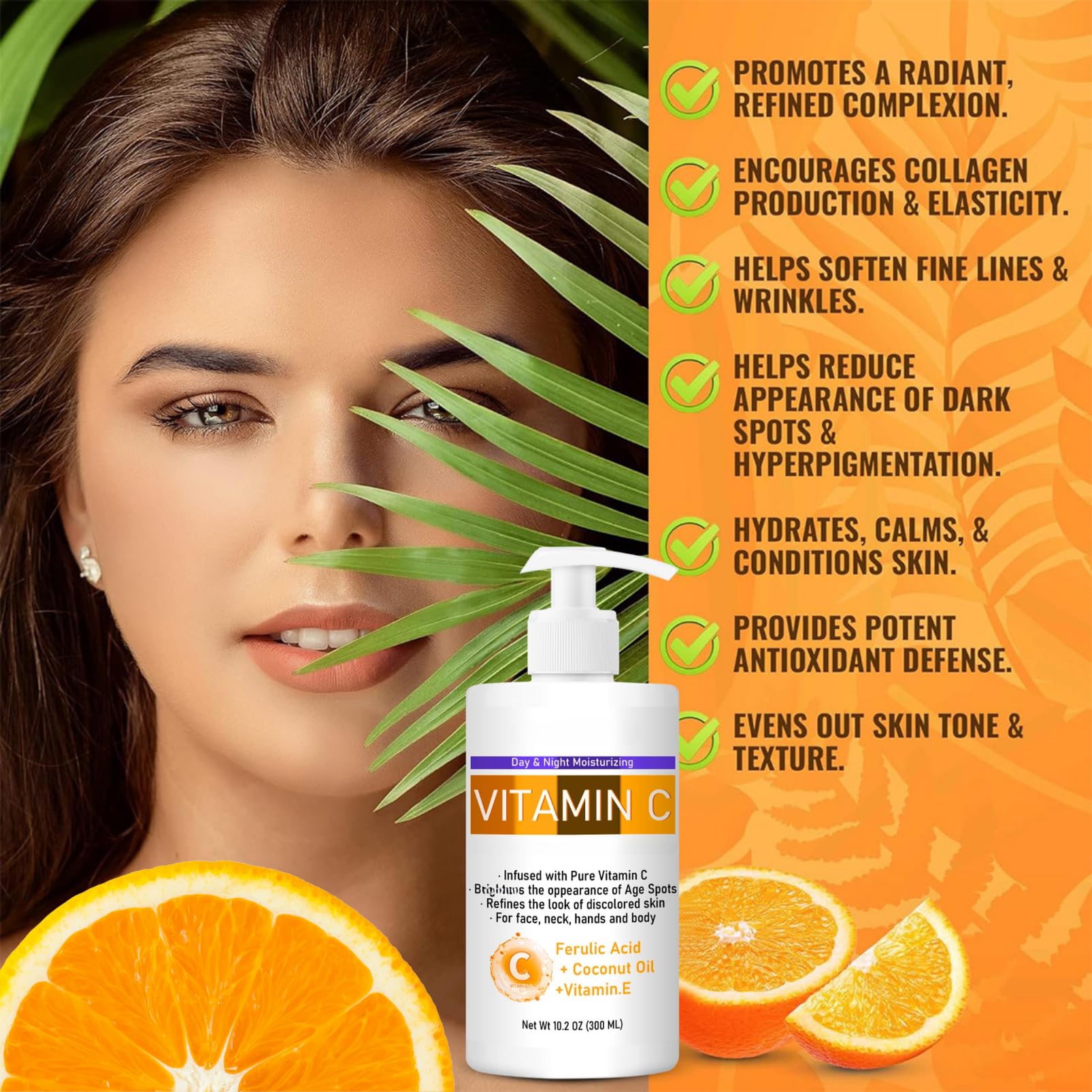 300ml Vitamin C Body Lotion, Advanced Vitamin C Cream, Body Moisturiser for Dry Skin Even Skin Tone - Image 2