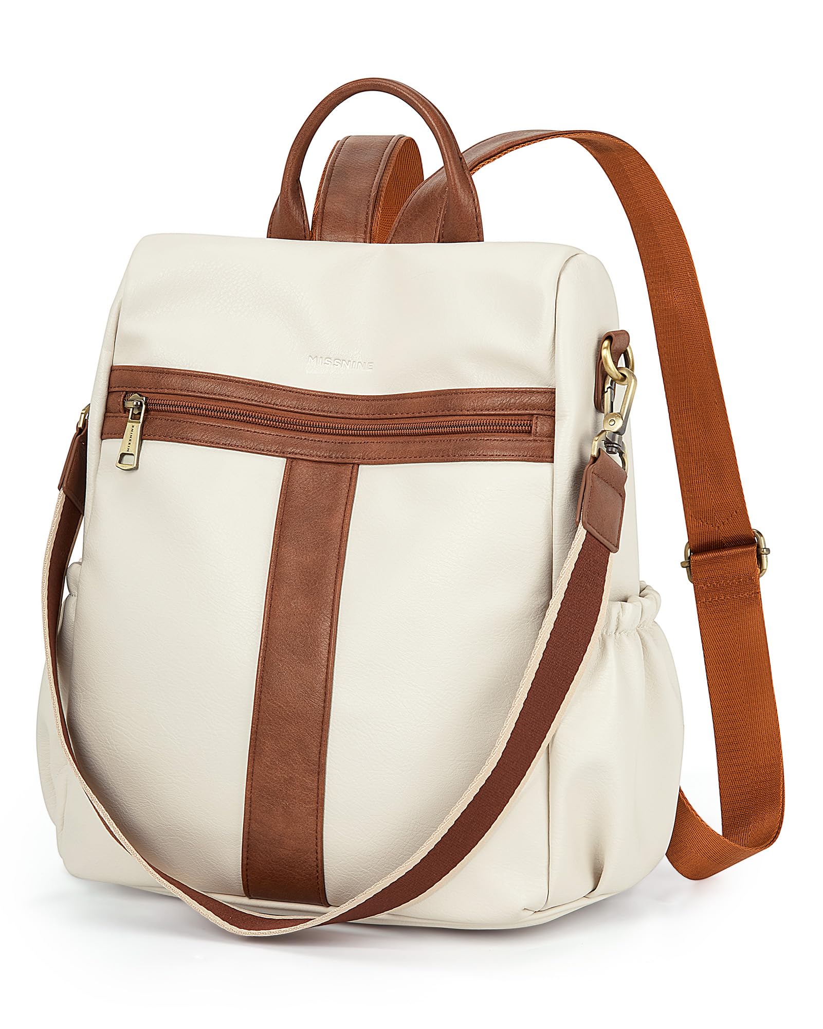 MissnineBackpack Purse for Women, PU Leather Anti-theft Backpack, Ladies Convertible Satchel Bags, Shoulder Bag, Travel Bag