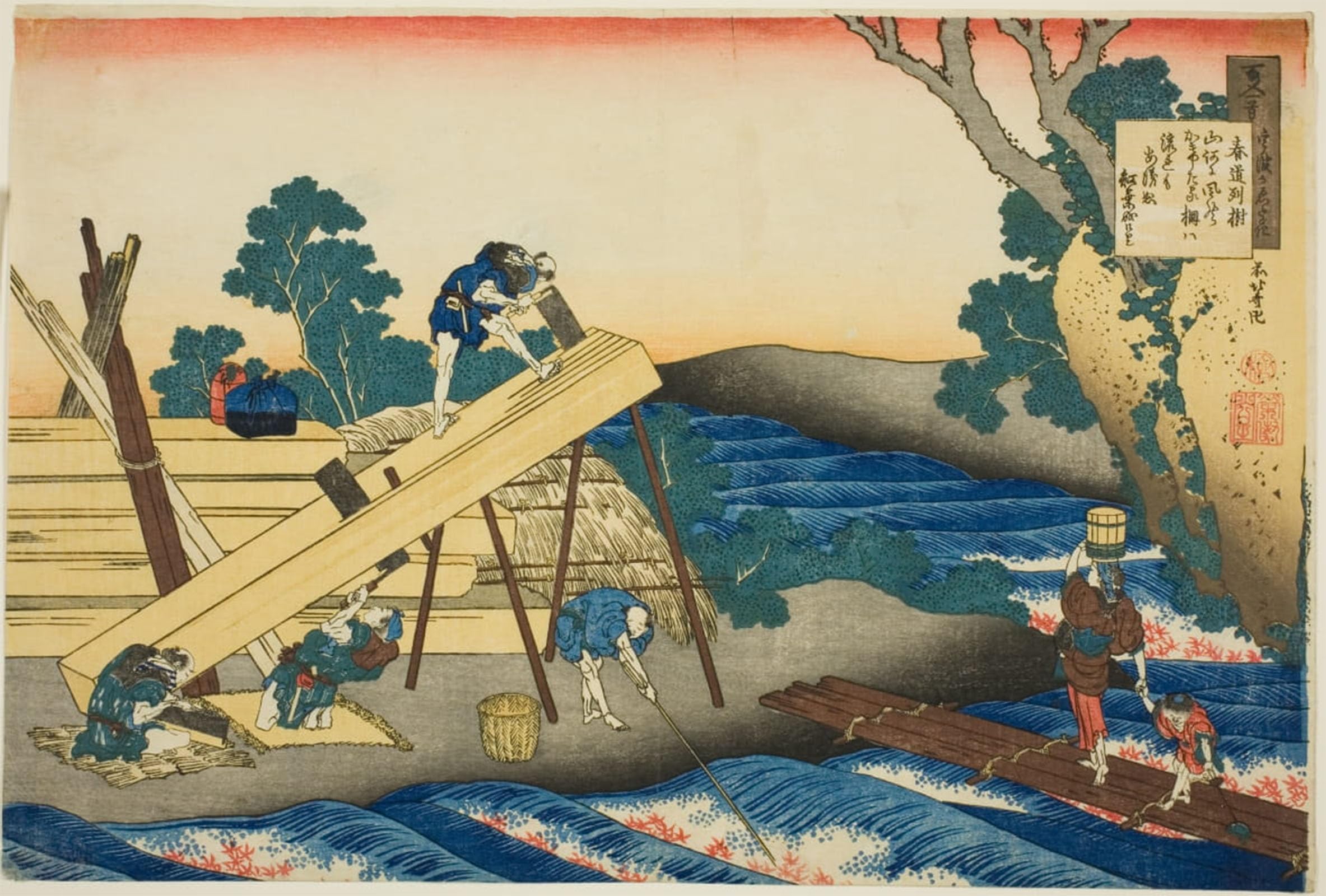 POSTERIIk Famous Modern Artwork Art Mural Harumichi No Tsuraki by Katsushika Hokusai Oil Paintings Pictures for Home Decor 60x90cm