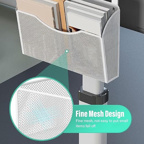 Miniatura 4 de Asixxsix Cajón debajo del escritorio, almacenamiento lateral del escritorio, organizador de escritorio colgante, organizador de escritorio con