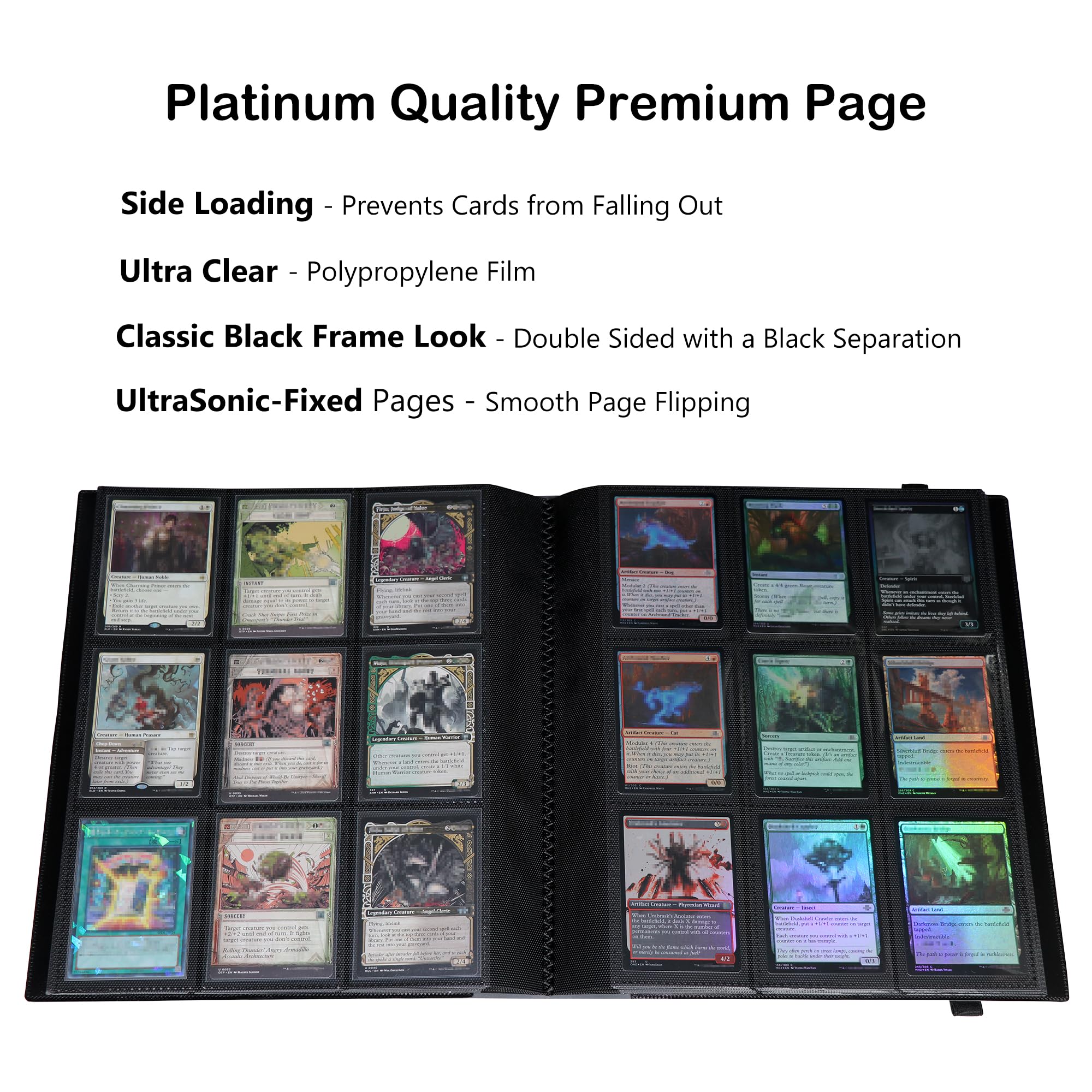 Sammelkartenalbum mit 9 Taschen, hält 828 Karten, seitliche Ladung, Taschenalbum für TCG