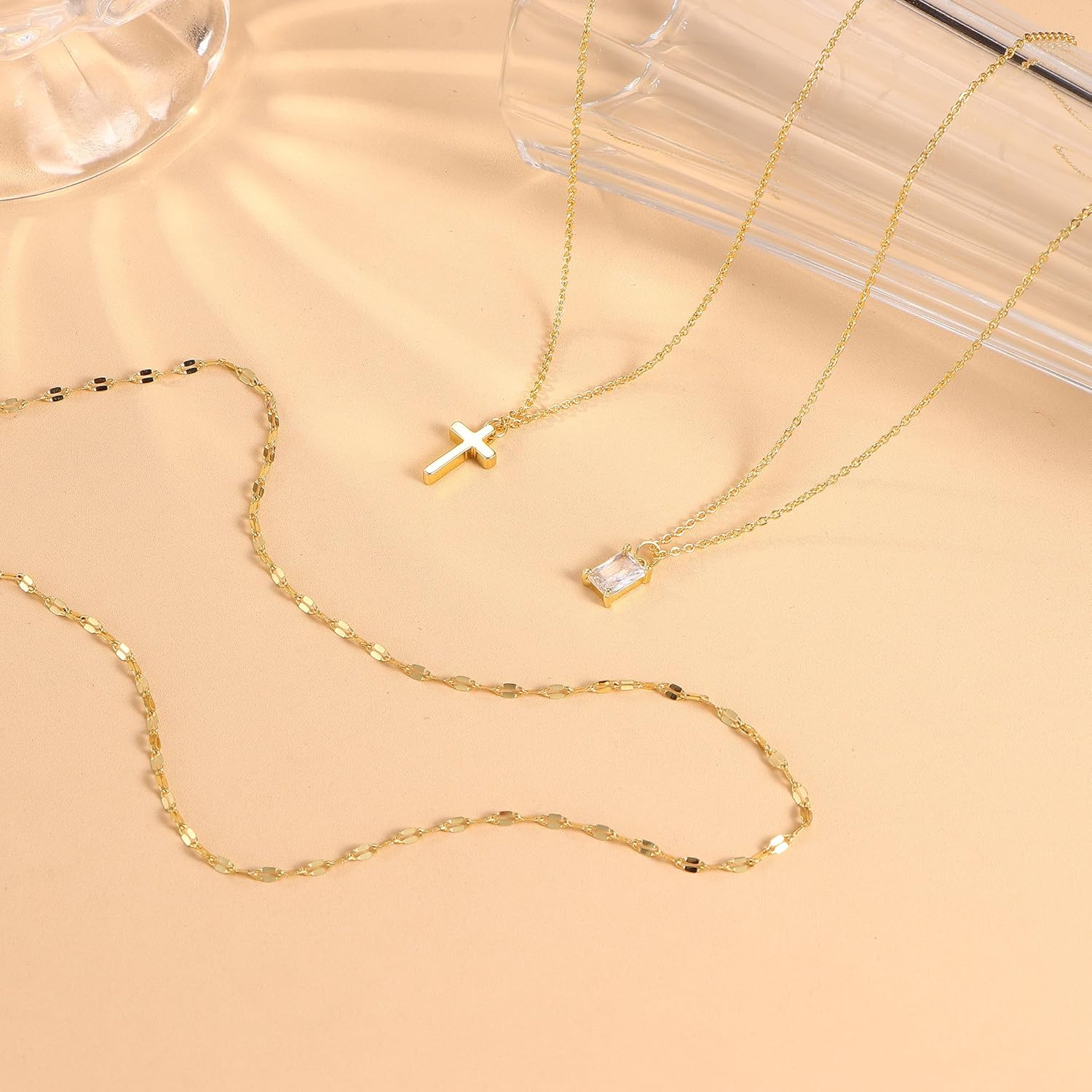 Kakonia Layered Gold Necklace for Women 14K Gold Plated Pendant Necklace Set Gold Necklace Satck Dainty Gold Chain Trendy Jewelry for Women - Image 5