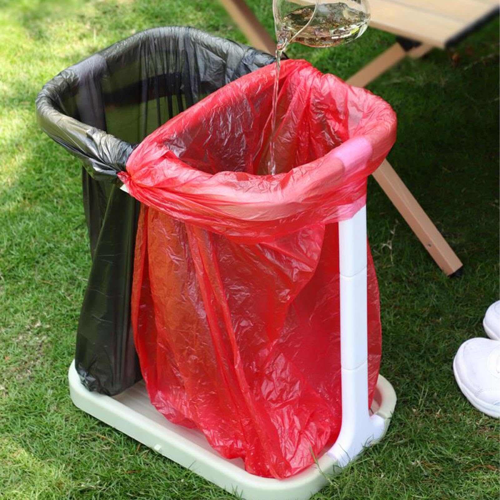 Soporte de bolsa de basura plegable, soporte para la bolsa de basura de
