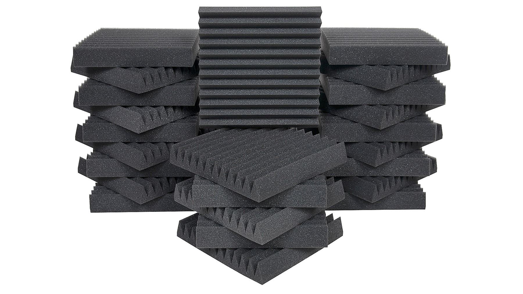 Auralex Acoustics Studiofoam Wedgies Acoustic Absorption Foam, 2" x 12" x 12", 24-Panels, Charcoal (WEDGIE-24)