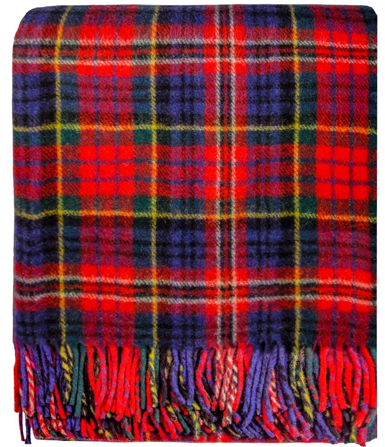 I Luv Ltd Macpherson Red Scottish Tartan Warm Wool Mix Throw Blanket Knee Plaid Throws For Sofas Travel Wool Rug Throws And Blankets 182 Cm X 152 Cm
