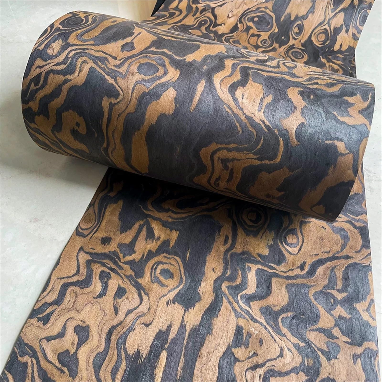 Rotoli di impiallacciatura di legno Impiallacciatura in legno con motivo totem nero, fai da te, falegnameria, mobili, carta parati, ristrutturazione, artigianato in