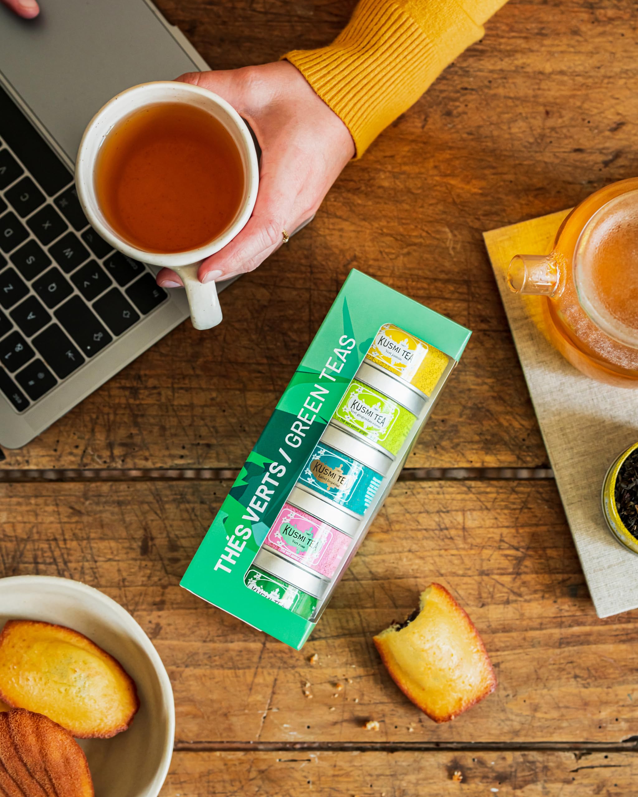 Kusmi Tea Pack de Regalo Té Verde Orgánico 5 Variedades Latas 25 g