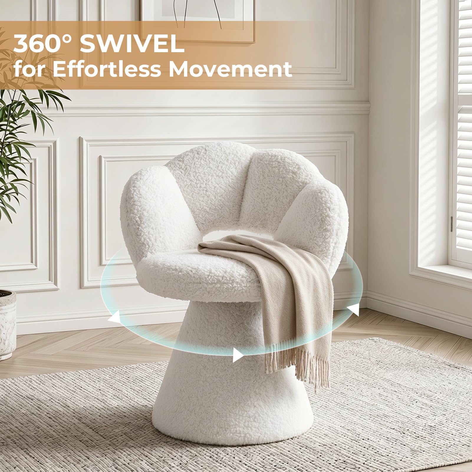 Best Upholstered Swivel Chair 2026 3 Fenudox Swivel Barrel Accent Chair, 360 Degree Upholstered Modern Vanity Chair w — product photo