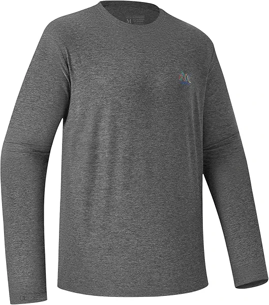 UVSAI Men’s UPF 50+ Long Sleeve Performance T-Shirts Permanent UV Protective Quick Dry for Everyday Hiking Fishing Beach