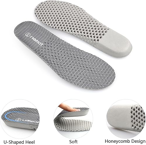 Miniatura 4 de riemot Plantillas de zapatos deportivos para hombre, plantillas transpirables con soporte de arco, plantillas cómodas para hombres, plantillas de