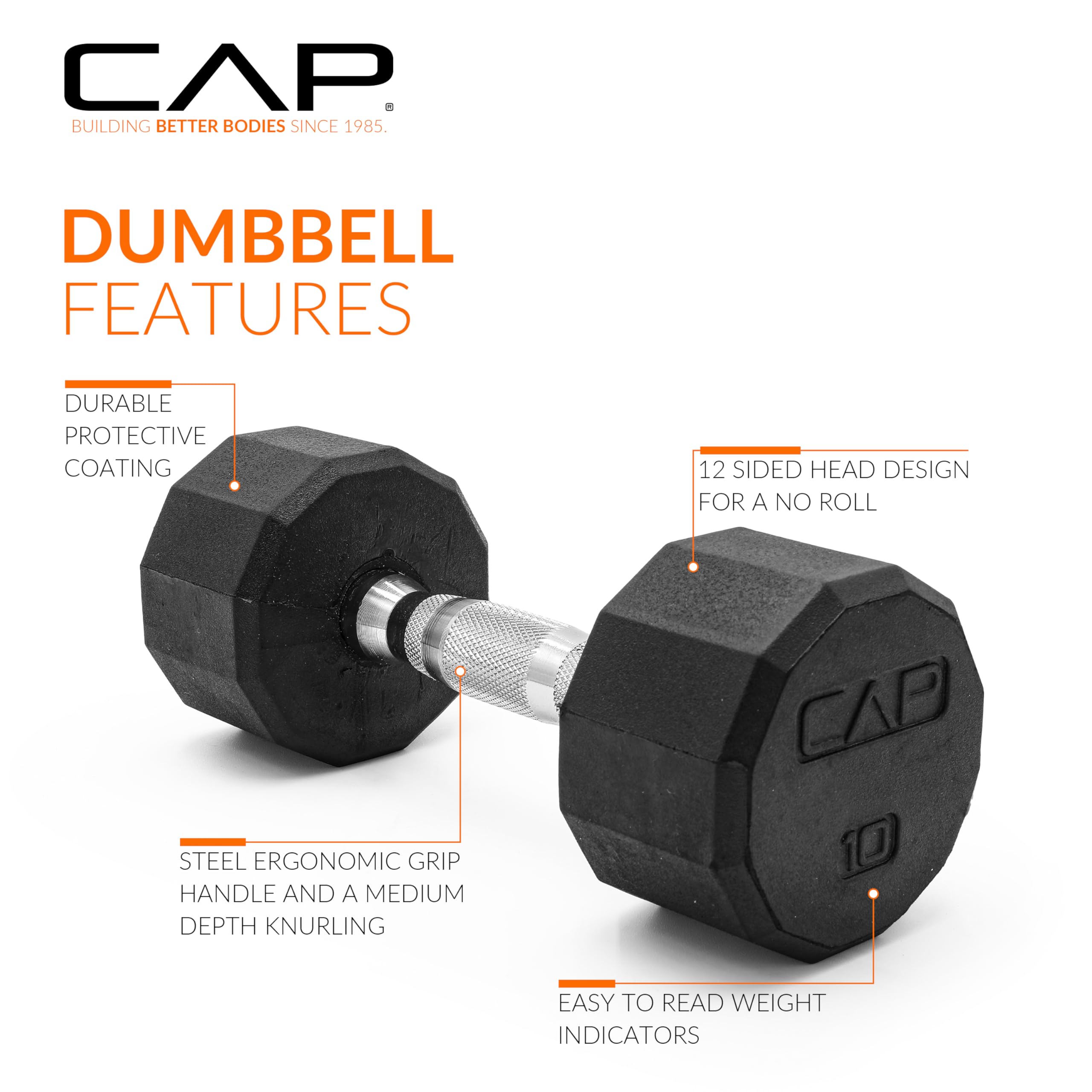 CAP Barbell 100 LB Coated 12-Sided Chrome Handle Dumbbell Weight Set with Vertical Rack