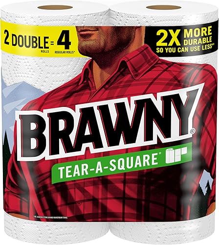 Vista 3 de Brawny® Tear-A-Square® Toallas de papel, 6 rollos triples = 18 rollos regulares