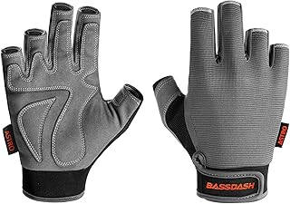 BASSDASH Astro - Guantes de pesca para hombre y mujer, guantes sin dedos para juego, pesca, kayak, remo, vela, MTB