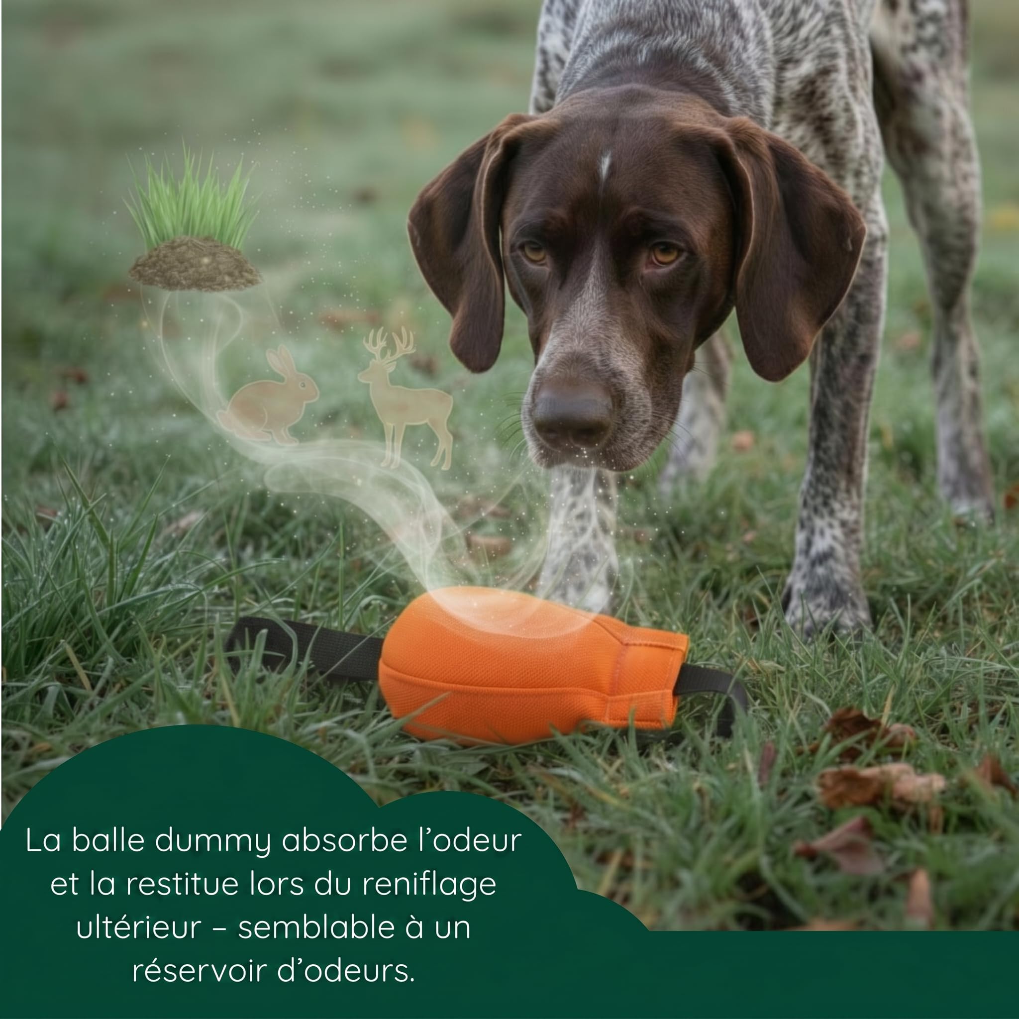 Romneys Dummy Ball SpeedUp - 150 g - Avec ruban extra long (orange)