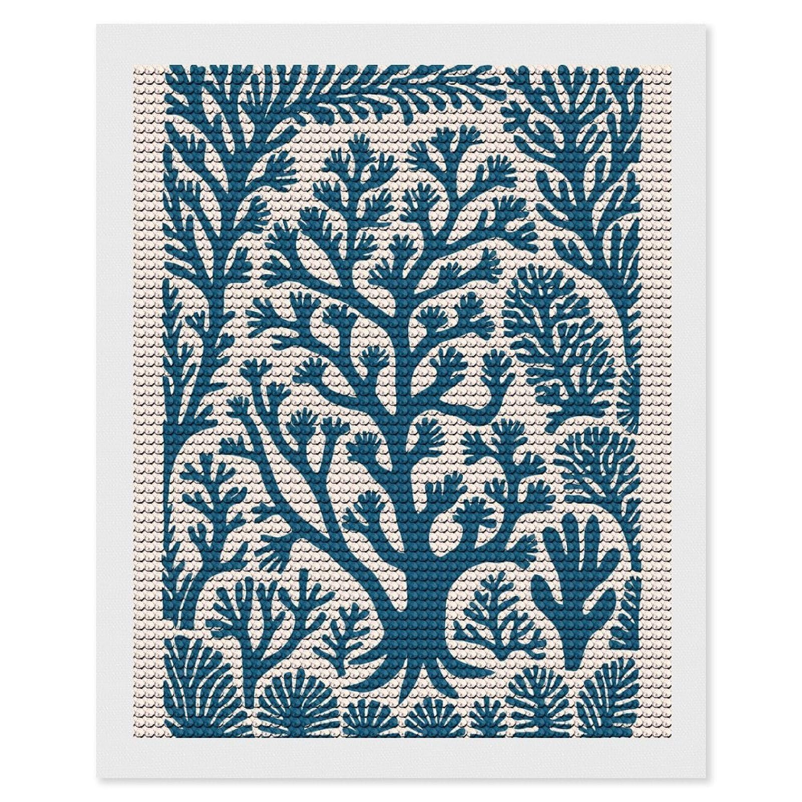 Junmoney Great Coral Reefs Diamond Art Kit 16"x20", for Beginners, Vintage Style Decor, Good for Quiet Evenings, Festive Craft Gift