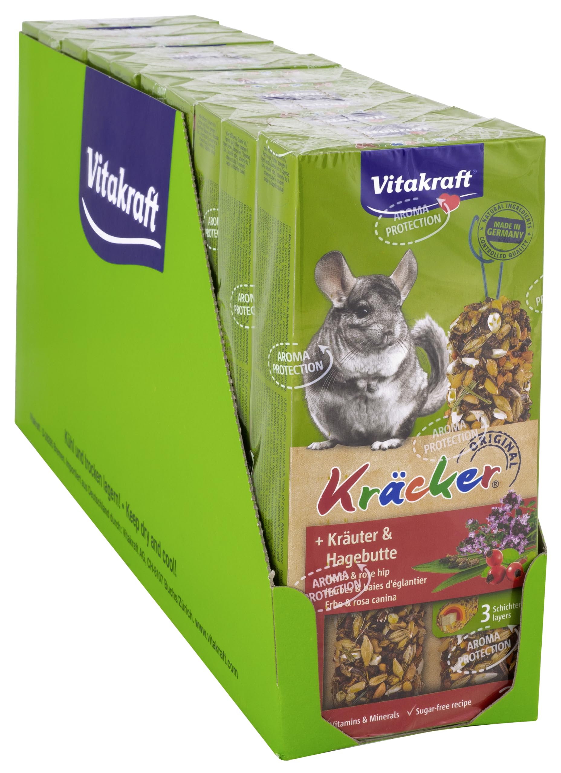 Vitakraft Kräcker Bastoncini Per Cincillà - Snack Per Roditori Con Erbe E Bacche Di Rosa Canina - Foto 4