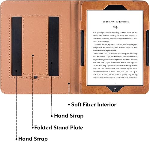 Miniatura 6 de BOZHUORUI Funda con soporte para Nook Glowlight 4 Plus de 7.8 pulgadas (solo lanzado en 2023), funda de piel sintética de alta calidad con dos
