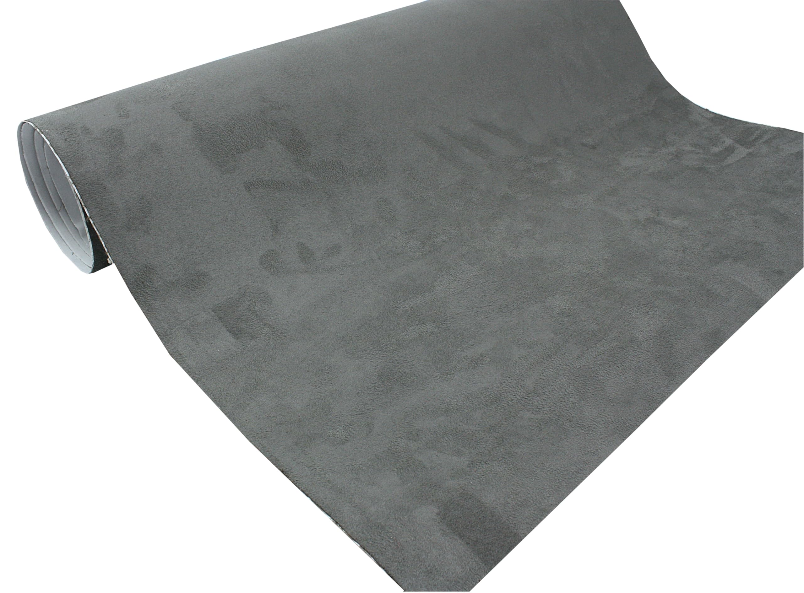 Lámina autoadhesiva de microfibra con aspecto de ante para coche (350 x 140 cm, gris)