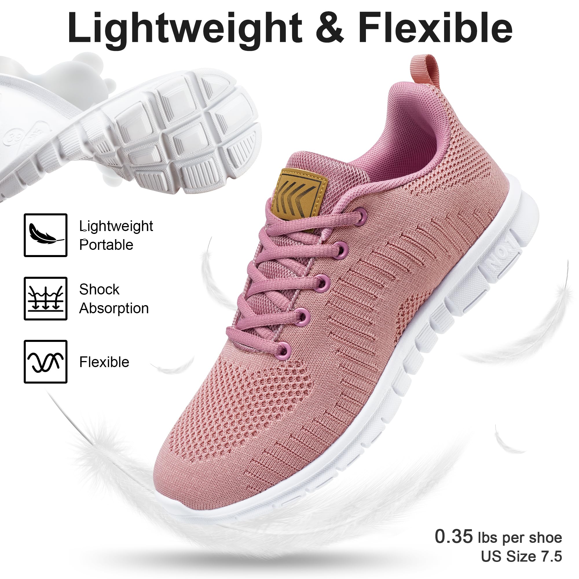 Alicegana Tenis para mujer, ligeros, antideslizantes, informales, para caminar