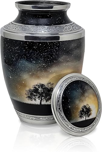 Miniatura 4 de Urna de cremación del árbol de la vida para cenizas humanas para funeral, entierro u hogar. Urnas de cremación para cenizas masculinas para adultos,