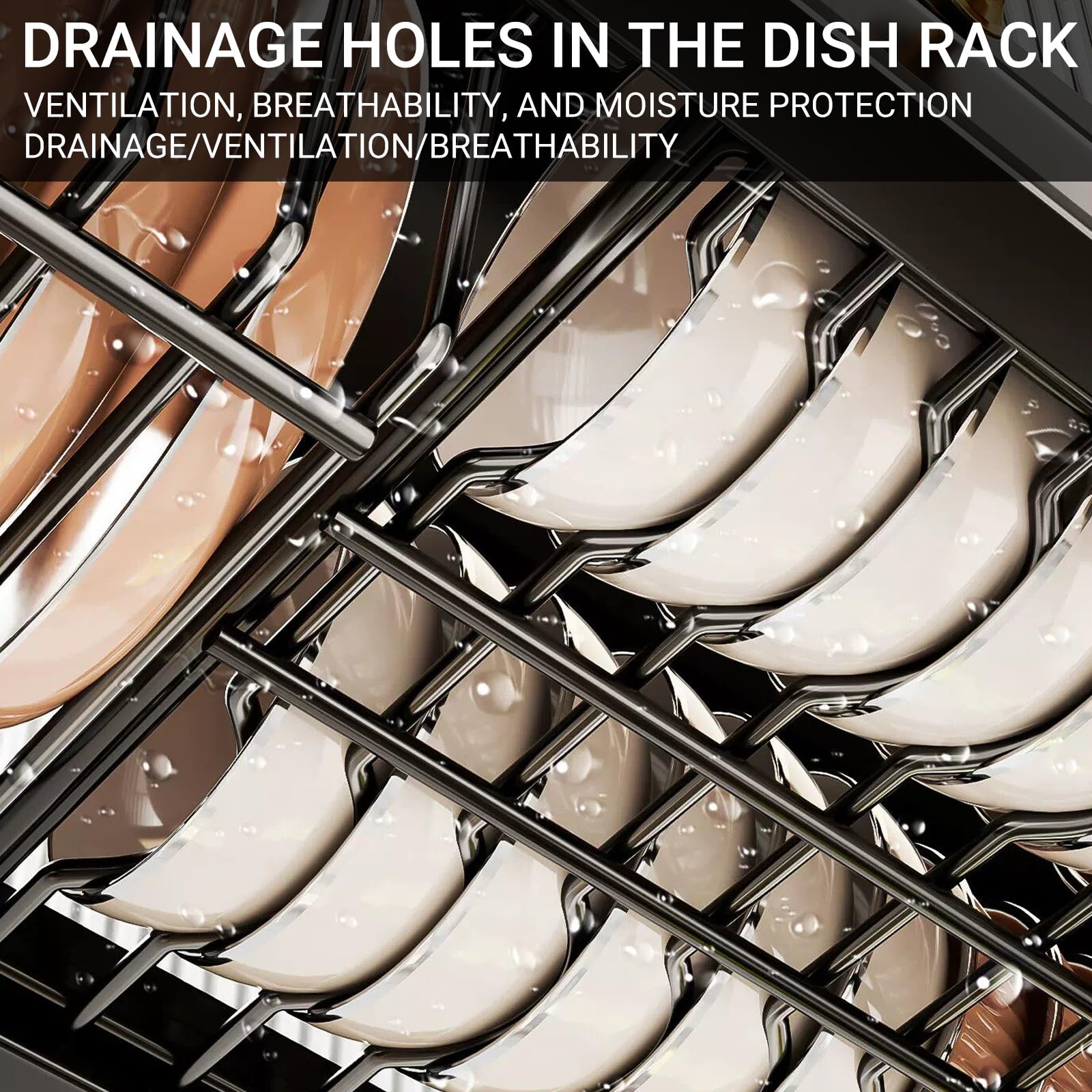 Escurridor de Platos para Colocar sobre el Fregadero, Organizador de Cocina de Acero al Carbono de 2 Niveles con Altura Ajustable, Ideal para Platos, ollas, Especias y Productos de Limpieza