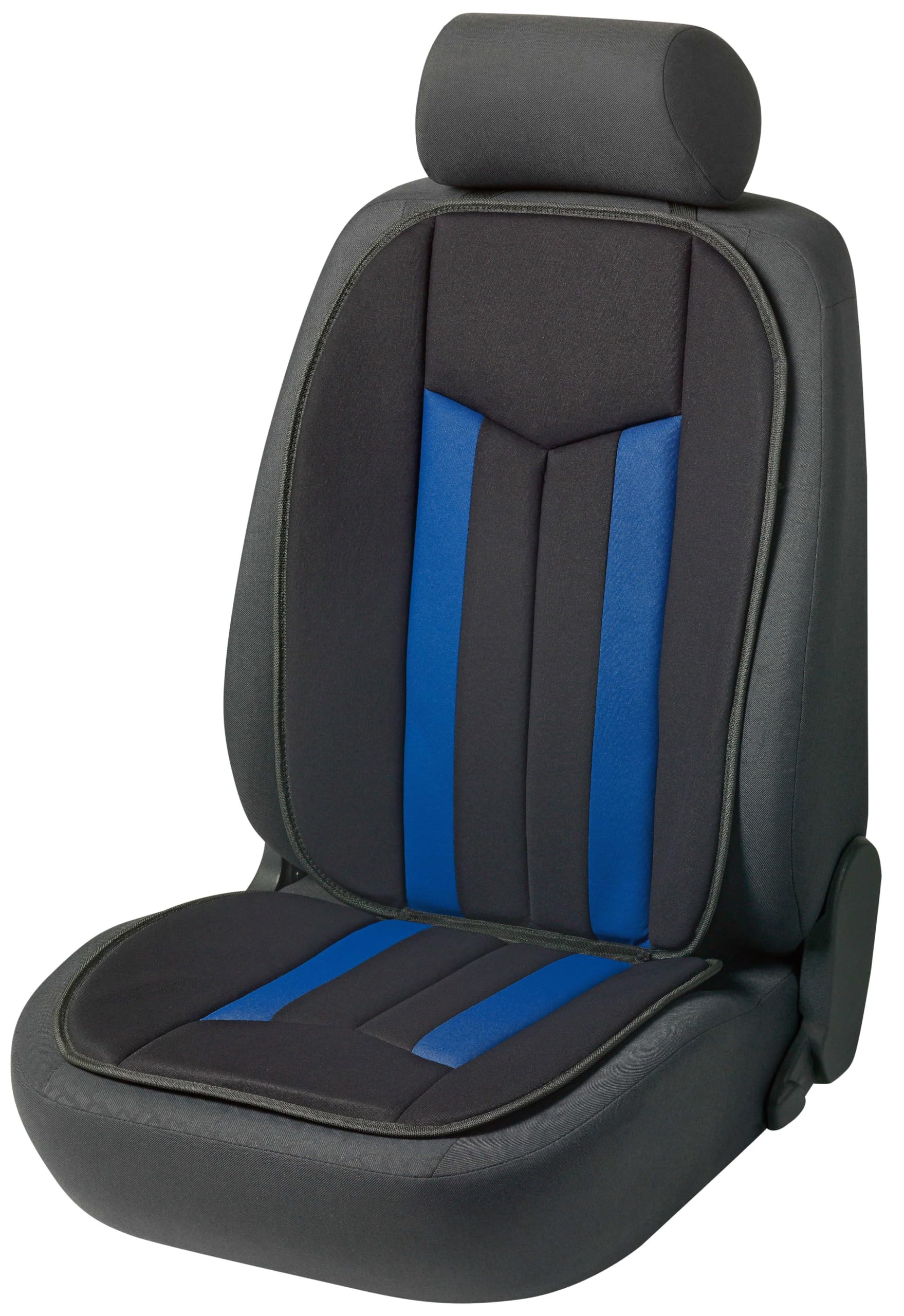 WALSER Funda de asiento de coche Elegance Plus, Funda de asiento de coche universal, Protector de asiento de coche, Funda de asiento negro/azul