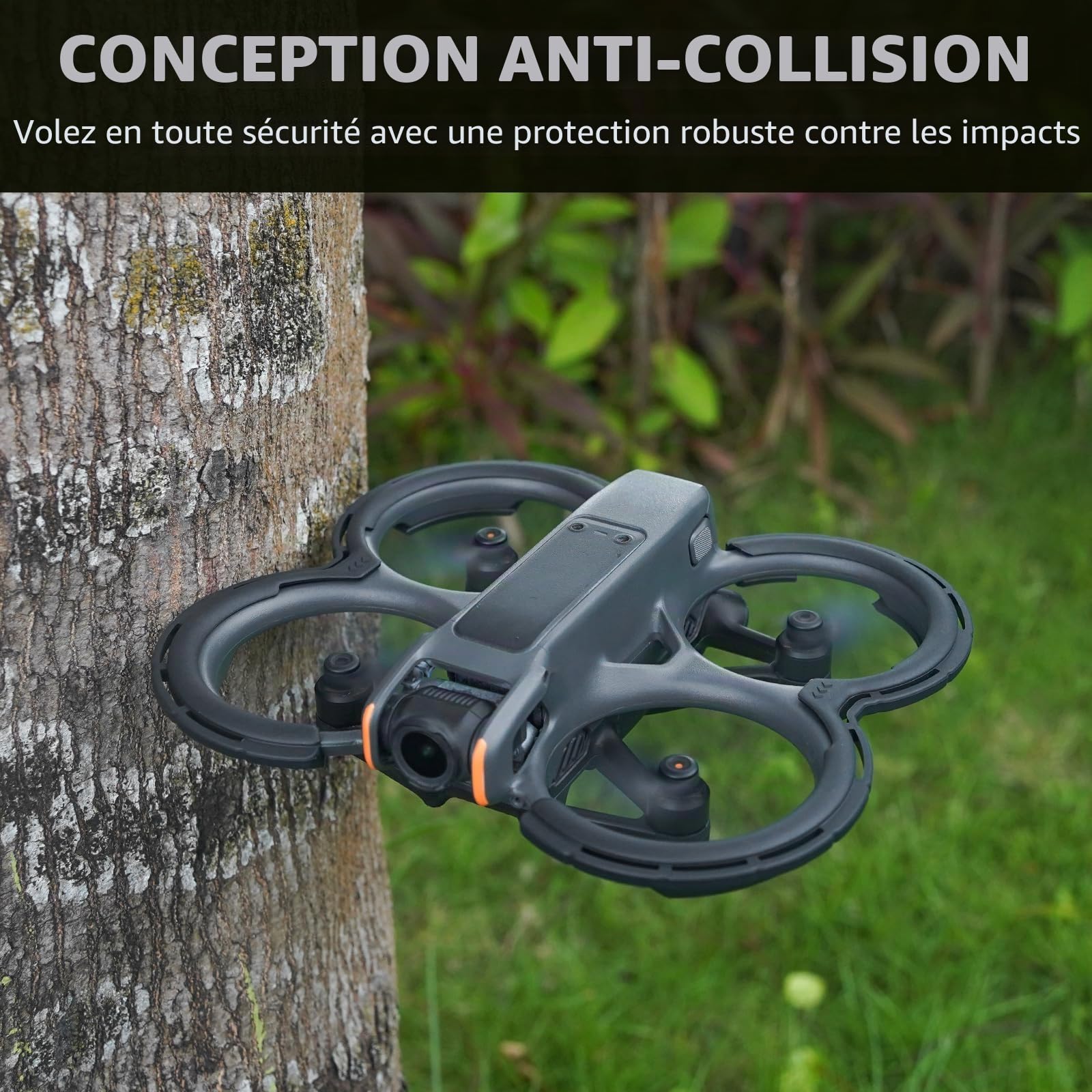 BRDRC Avata Lot de 2 protections de pare-chocs pour hélice et cardan, anneau anti-collision, accessoires pour DJI Avata 2 Fly More Combo (orange)