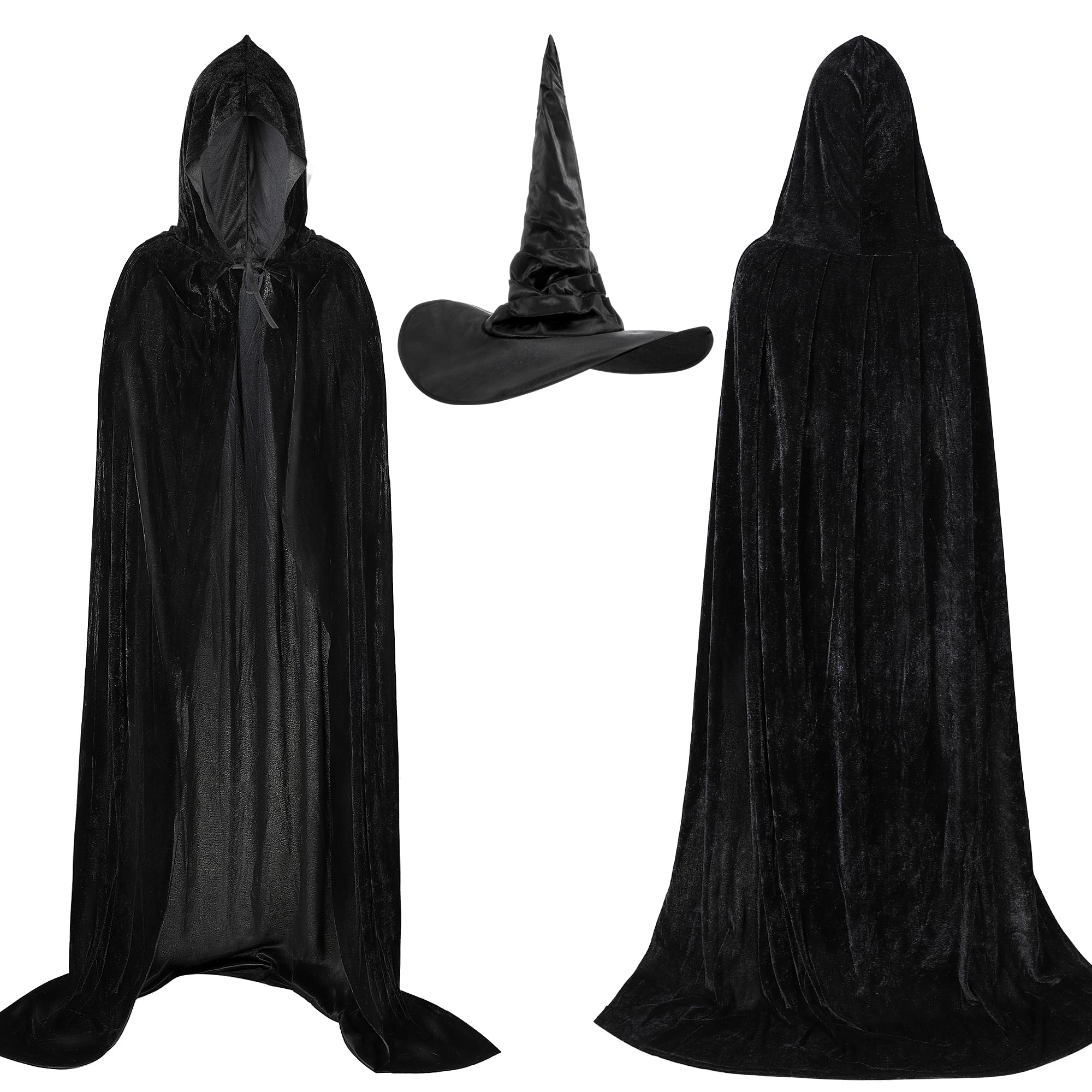 Set De Disfraz De Bruja De 17 Piezas – Capa, Sombrero, Mangas Y Accesorios Para Halloween