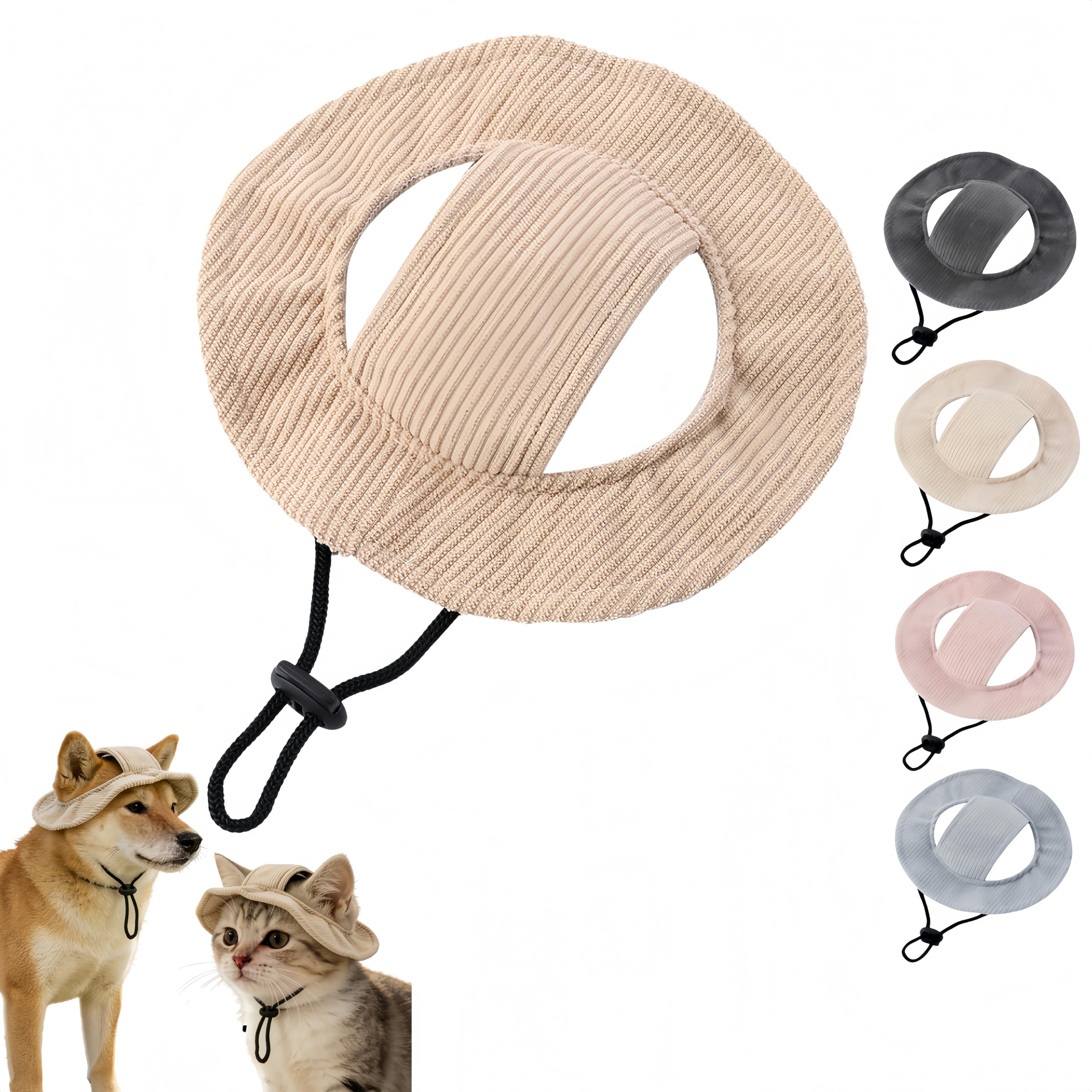 Chapeau de soleil pour chien en velours pour balades et plages L