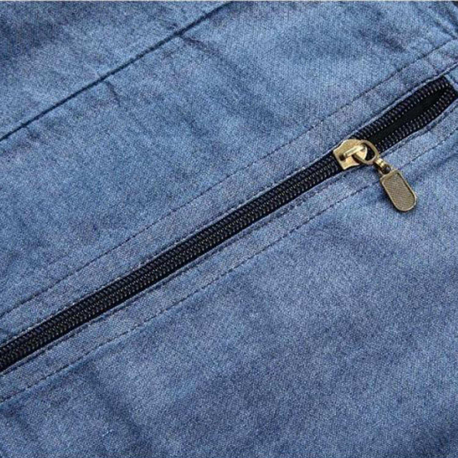 Chaleco Vaquero para Hombre Chaleco Sin Mangas con Multibolsillos Chaleco De Pesca Casual para Exteriores Chaqueta De Camping para Fotografía De Utilidad