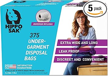 Hippo Sak Incontinence Undergarment Disposal Bags (375 Count)