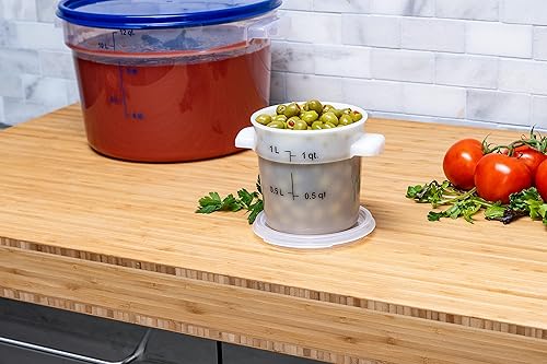 Miniatura 5 de Carlisle FoodService Products Storplus - Recipiente redondo para almacenamiento de alimentos con diseño apilable para catering, bufés, restaurantes,