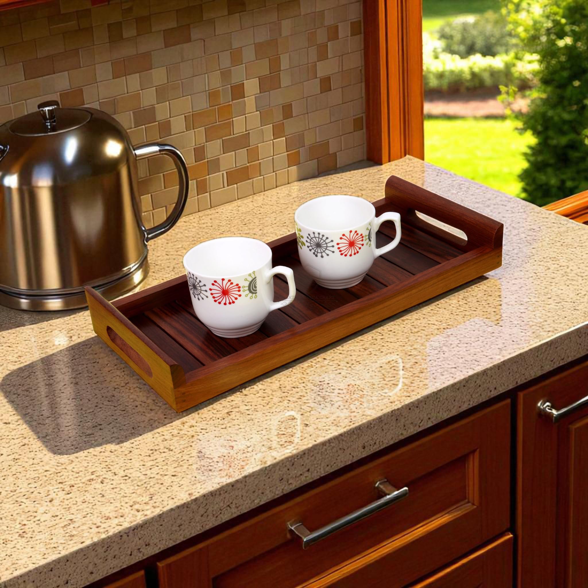 Vassoio da portata in legno, organizer da cucina, vassoio per colazione, vassoio per la colazione, vassoio per frutta per ospiti, ristorante, tavolo da pranzo, decorazione per