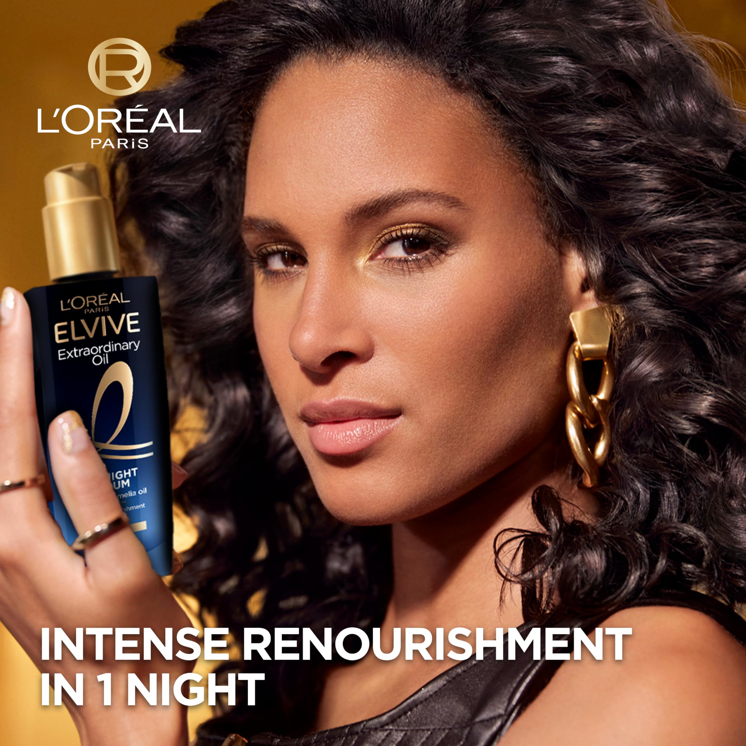 L’Oréal Paris Elvive Extraordinary Oil Midnight Serum, Renourishing Hair Treatment for Dry Hair Leave-in Night Hair Oil, 100ml - Image 2