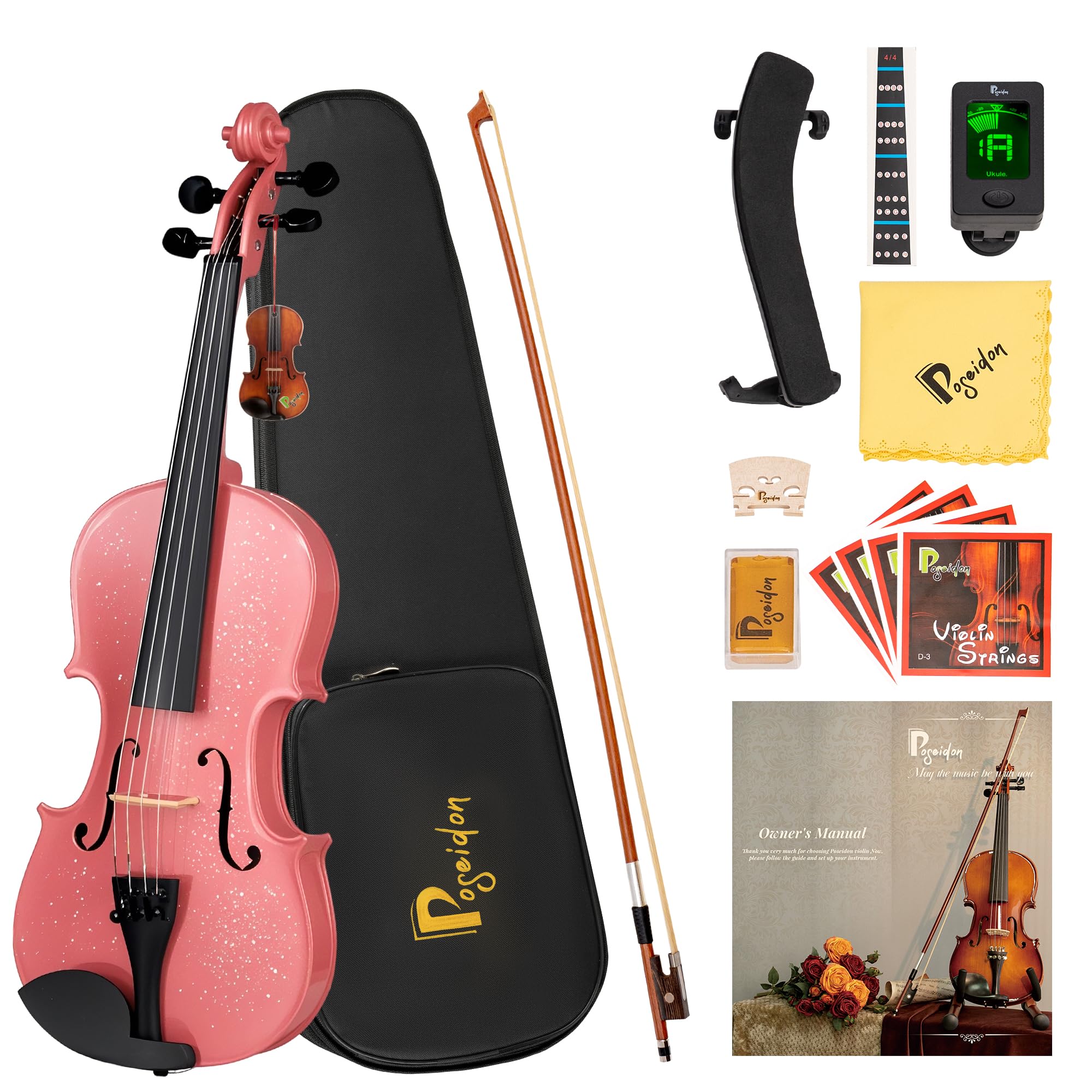 Amazon.com: Poseidon 3/4 Violin for Beginners, Violin Set with