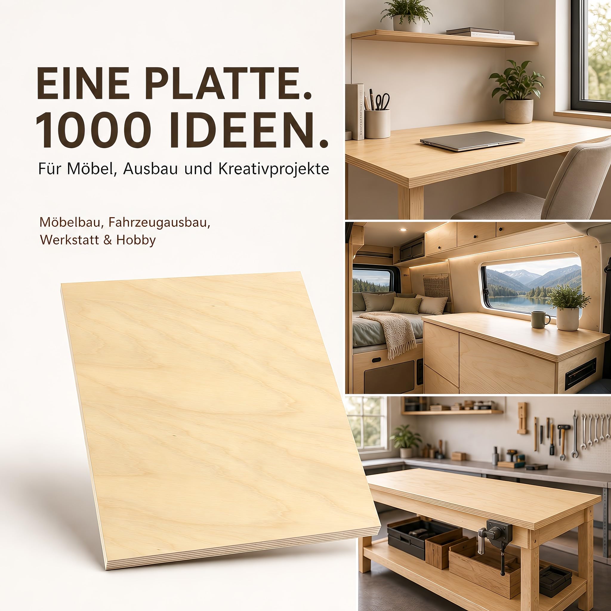 AUPROTEC 70x40 cm Multiplex Holzplatte aus Birke | BB/BB Qualität | 27mm