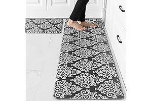 Cosi Homeer Kitchen Rug 59x18Inch & 30x18Inch, Cushioned Anti-Fatigue 2-Piece Comfort Standing Foam Mat