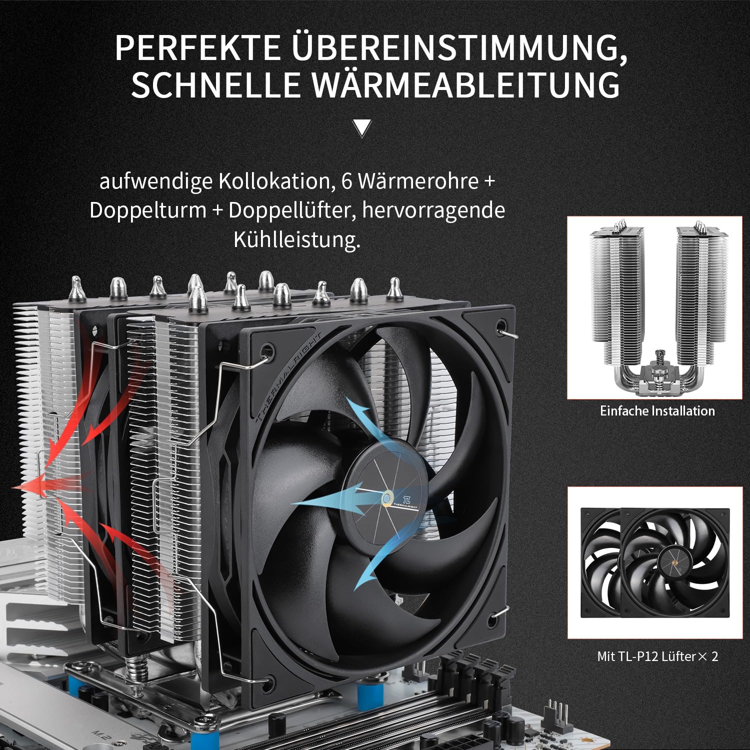 Thermalright Peerless Assassin 120 SE V3 - Enfriador de aire para CPU (6 tubos de calor, doble torre, ventilador TL-P12 PWM, cubierta de disipador de calor de aluminio, para AM4/AM5, Intel LGA1851