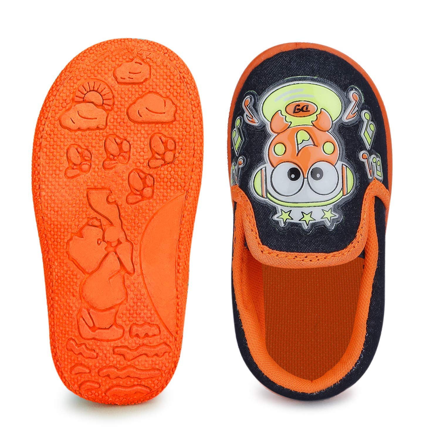 SMARTOTS Kids Unisex Casual First Walking Lightweight Musical CHU CHU Sound Baby Booties for Infants Age 3-6 Months Orange 4