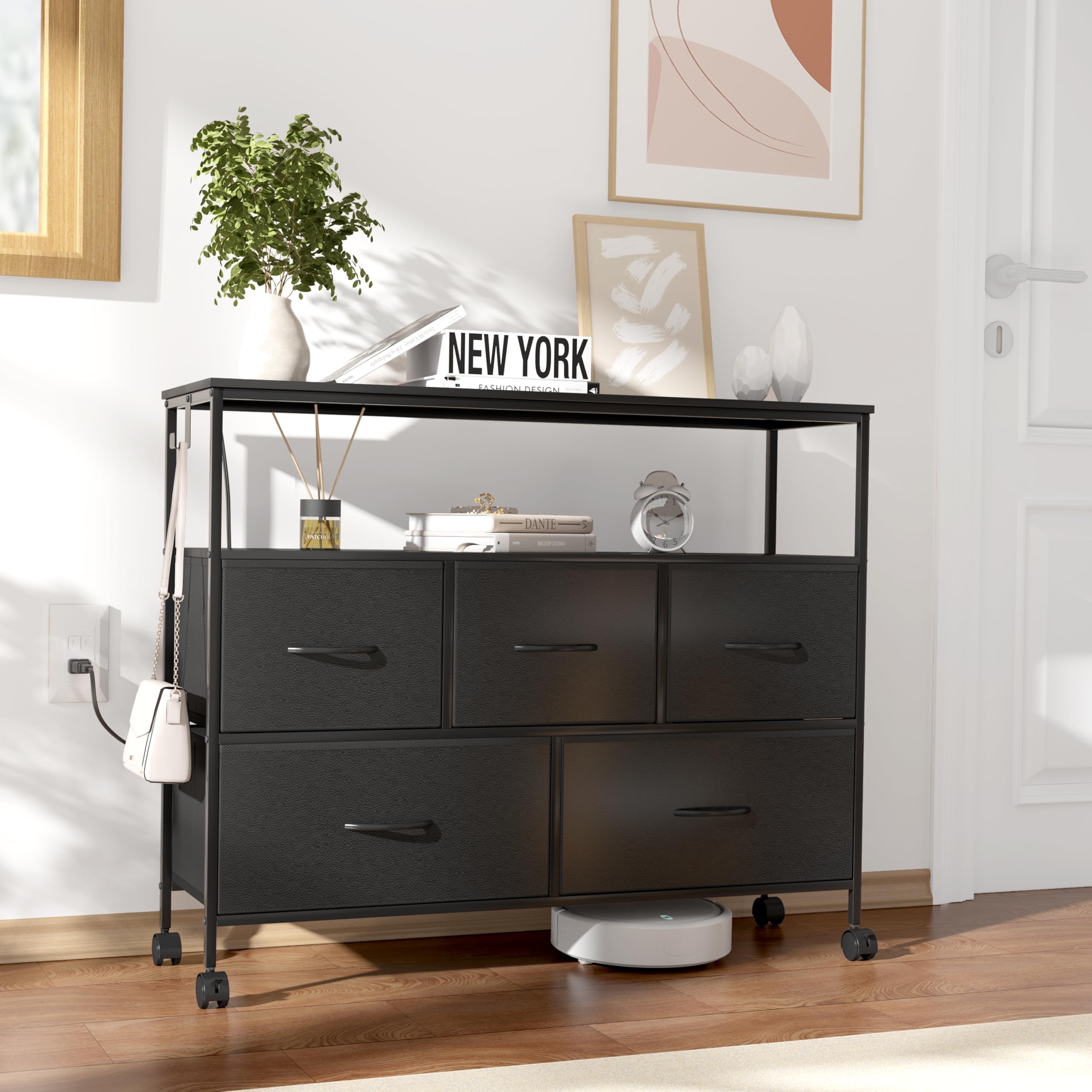 LunarLight チェスト タンス 幅100㎝奥行き30㎝高さ78㎝ 収納チ 