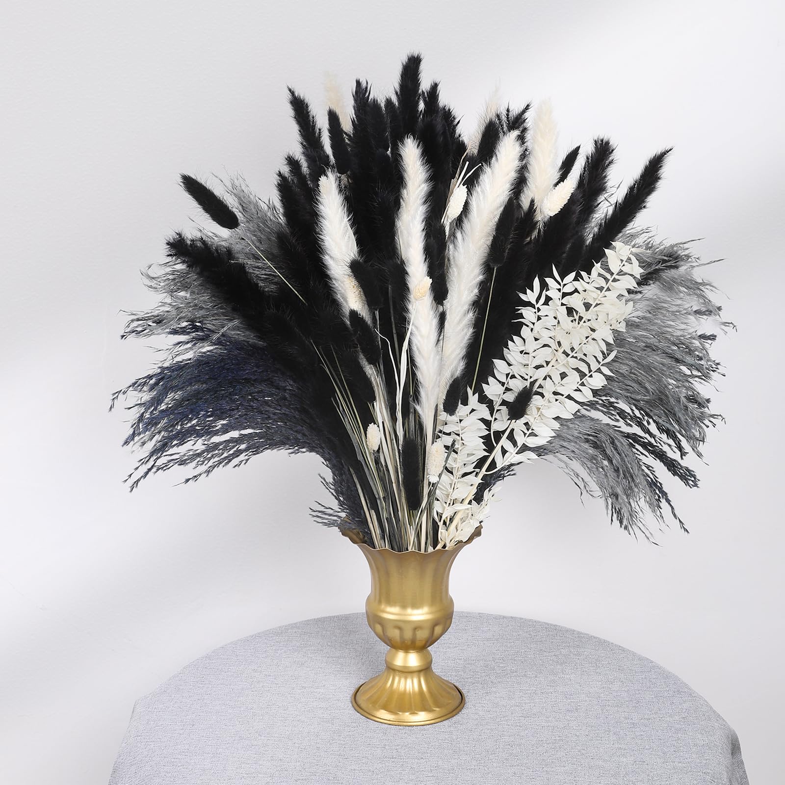 8 Rami Di Erba Di Pampa Artificiale Nera Alta 110 Cm – Soffici E Lunghe, Decorazioni Boho Per Matrimoni, Camera E Soggiorno