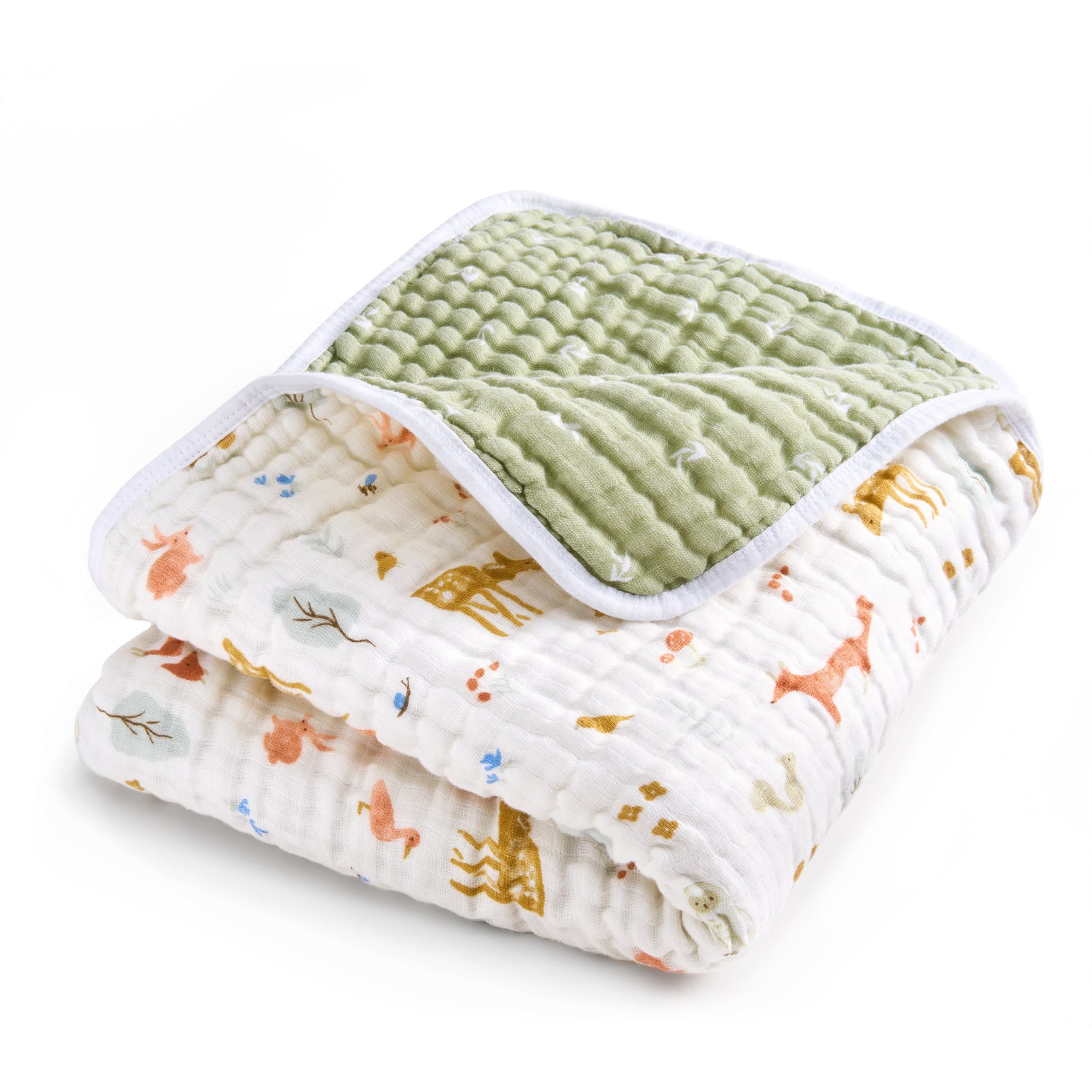 aden + anais Essentials Dream Blanket, Muslin Baby Blankets for Girls & Boys, Ideal Lightweight Newborn Nursery & Crib Blanket, Unisex Toddler & Infant Bedding, Shower & Registry Gift, Sage Woodland