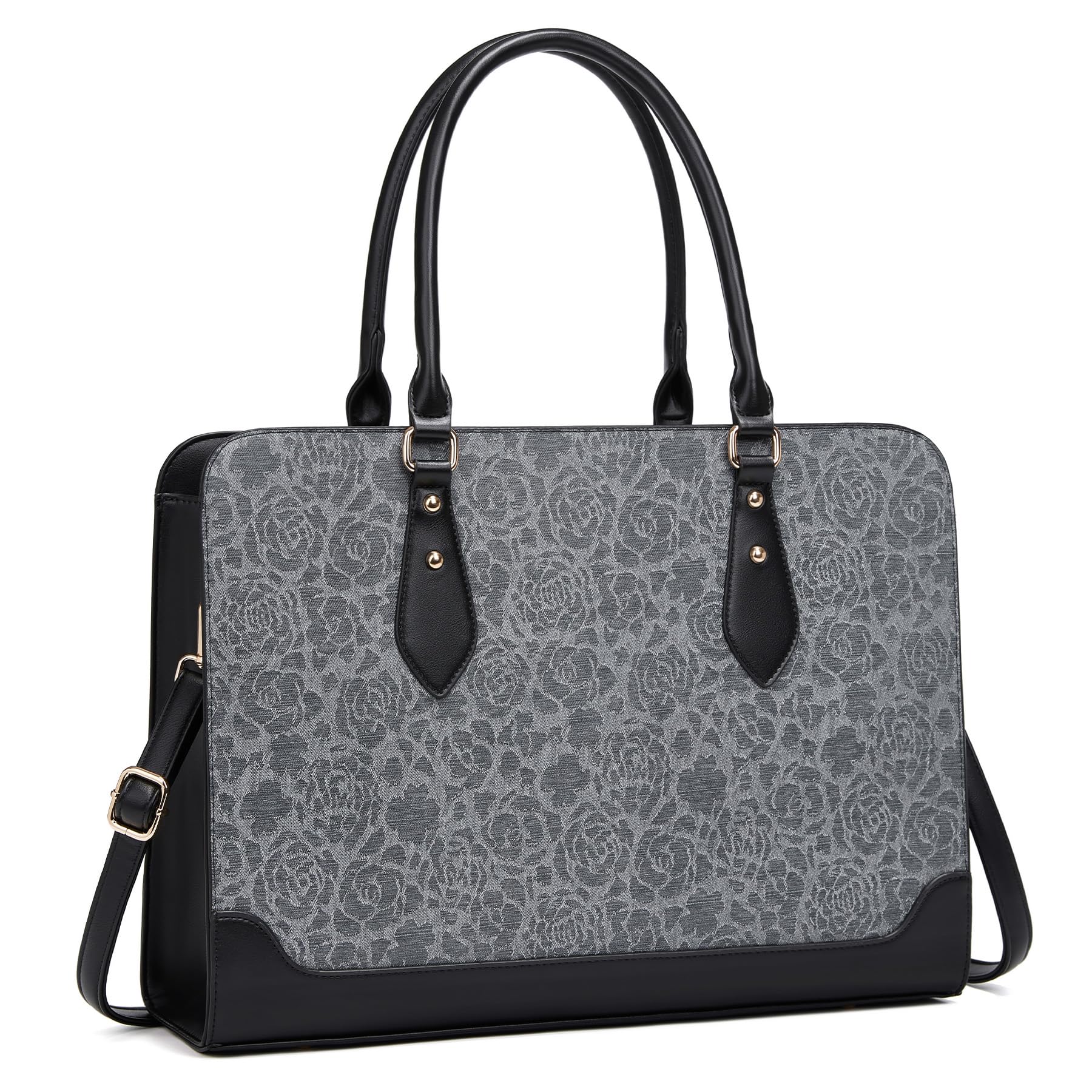 Moulyan レザービジネスバッグ 15.6インチ ブラック