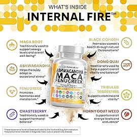 Clean Nutraceuticals Ashwagandha Maca Root Fenugreek Supplement with Tongkat Ali Ginseng - Assists with Stress, Mood & Thyroid - Ashwagandha Capsules Fenugreek Caps - 1 Pack