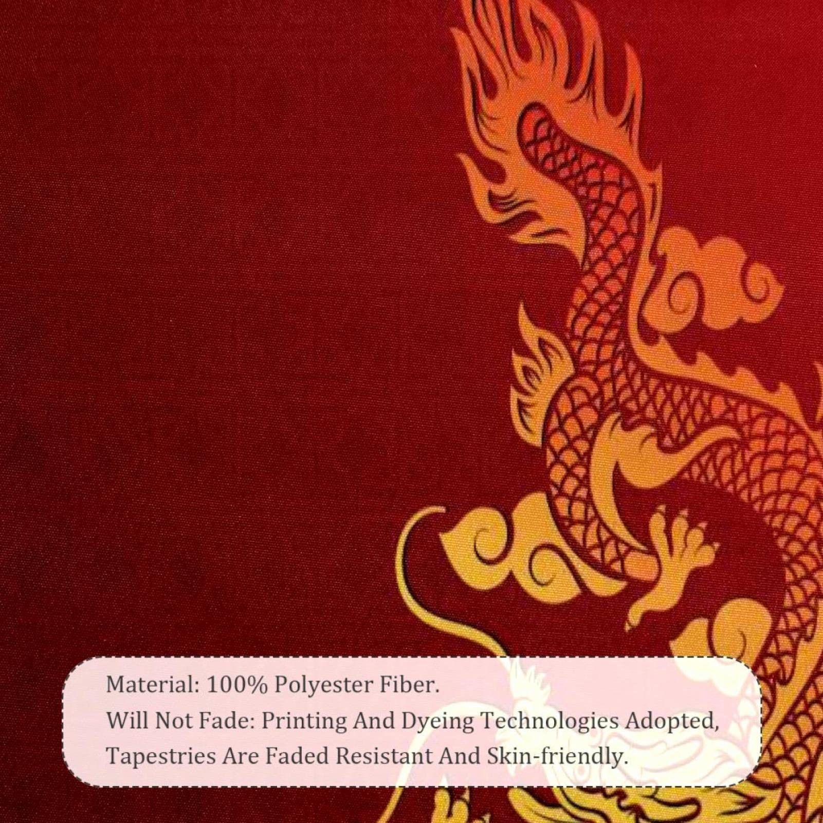 中国の壁掛け Amazon.co.jp: タペストリー 60x51インチ、中国の龍と鳳凰、壁掛け