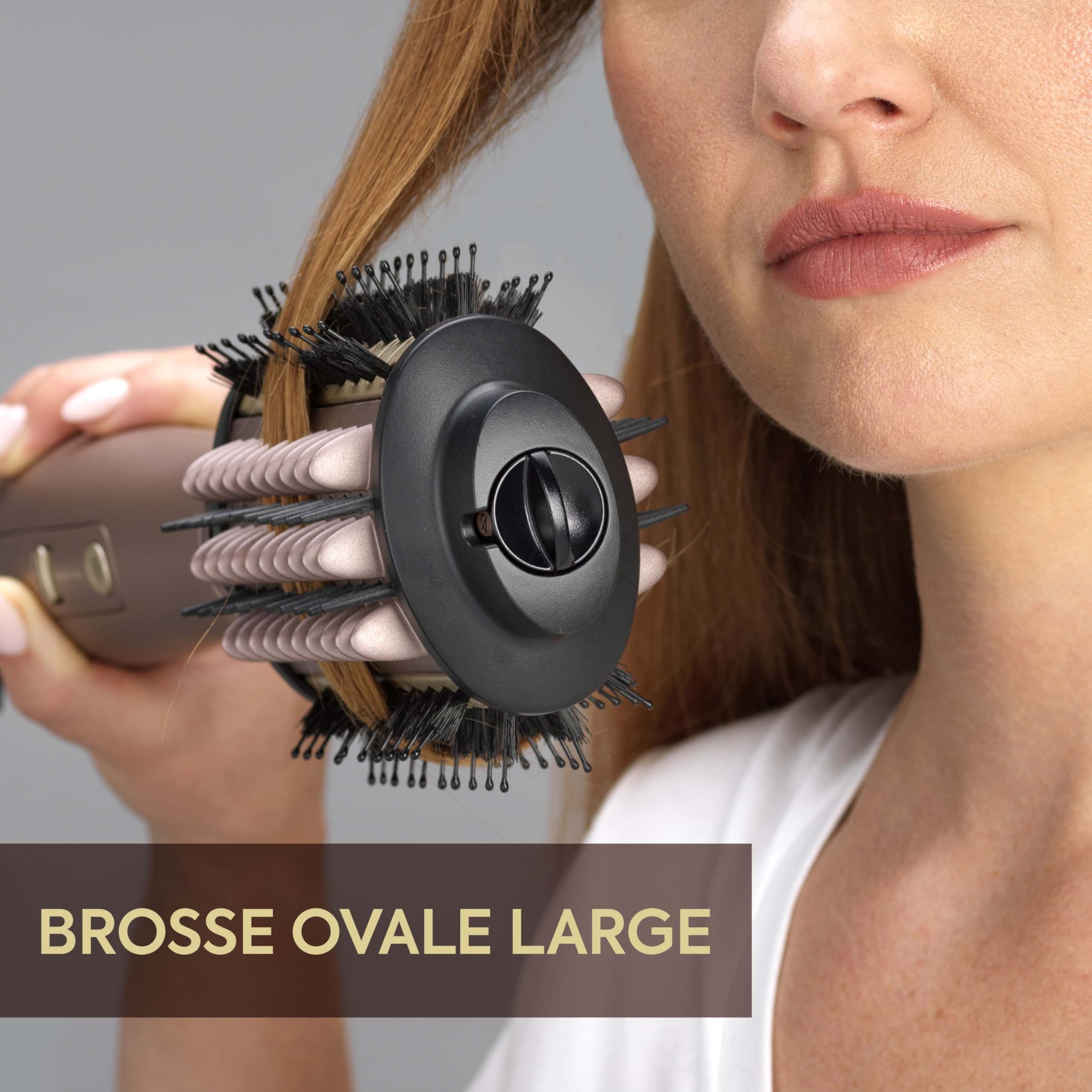 BaByliss Brosse soufflante Air Power Volume - Séchage et brushing, 2-in-1 - Sur cheveux secs ou mouillés, 3 réglages de température, Ionique & Céramique, Doré, AS95E