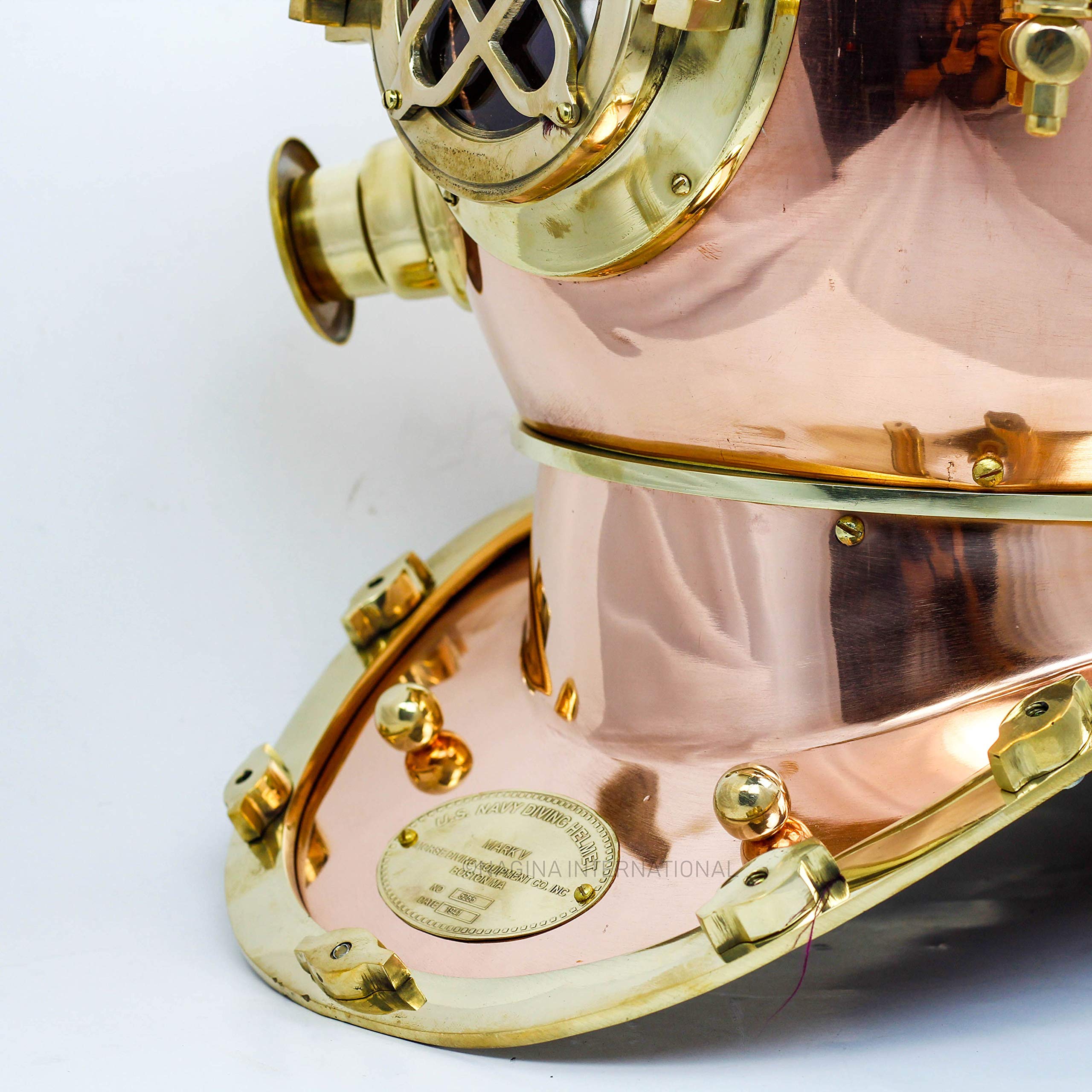 Casco náutico de buceo de 12 pulgadas | Casco decorativo de barco marítimo | Nagina International (12 pulgadas, cobre pulido)